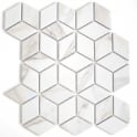 3D Calacatta Matt 30.5cm x 26.5cm Mosaic Tile