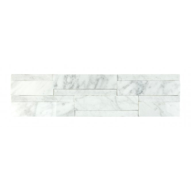 3D Convec Carrara White 10cm x 40cm Marble Tile
