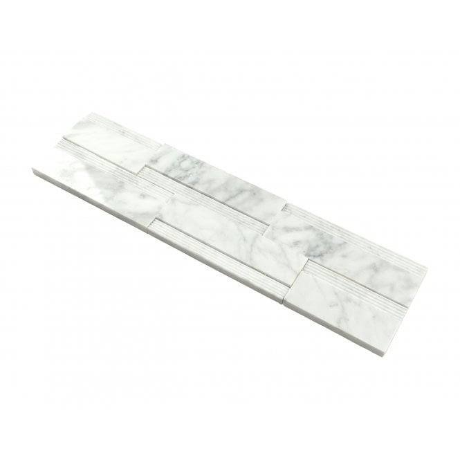 3D Convec Carrara White 10cm x 40cm Marble Tile