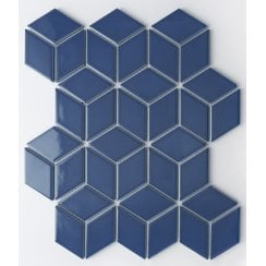 3D Gloss Buckingham Blue 30.5cm x 26.5cm Mosaic