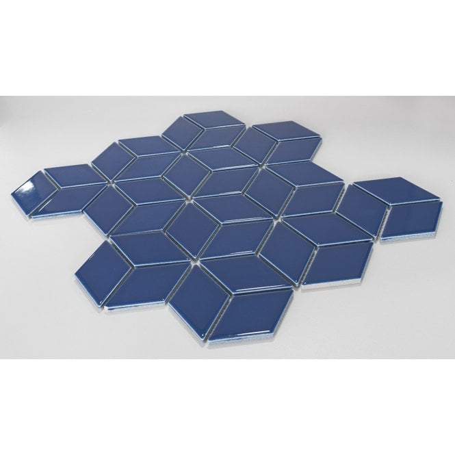 3D Gloss Buckingham Blue 30.5cm x 26.5cm Mosaic