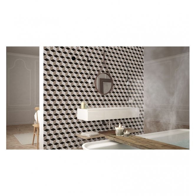 3D Gloss Mix Brown 30.5cm x 26.5cm Mosaic