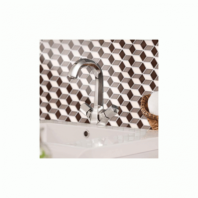 3D Gloss Mix Brown 30.5cm x 26.5cm Mosaic