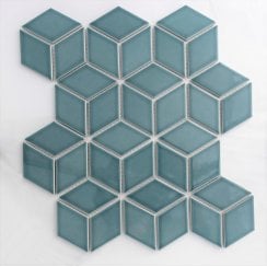 3D Gloss Teal 30.5cm x 26.5cm Mosaic