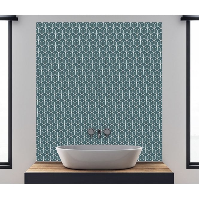 3D Gloss Teal 30.5cm x 26.5cm Mosaic