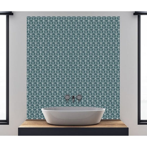 3D Gloss Teal 30.5cm x 26.5cm Mosaic