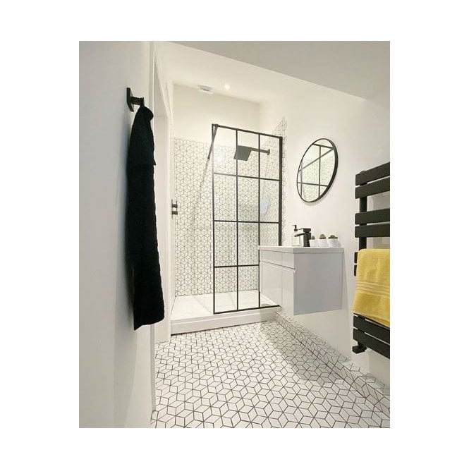 3D Gloss White 30.5cm x 26.6cm (4.8cm x 4.8cm) Mosaic Tile