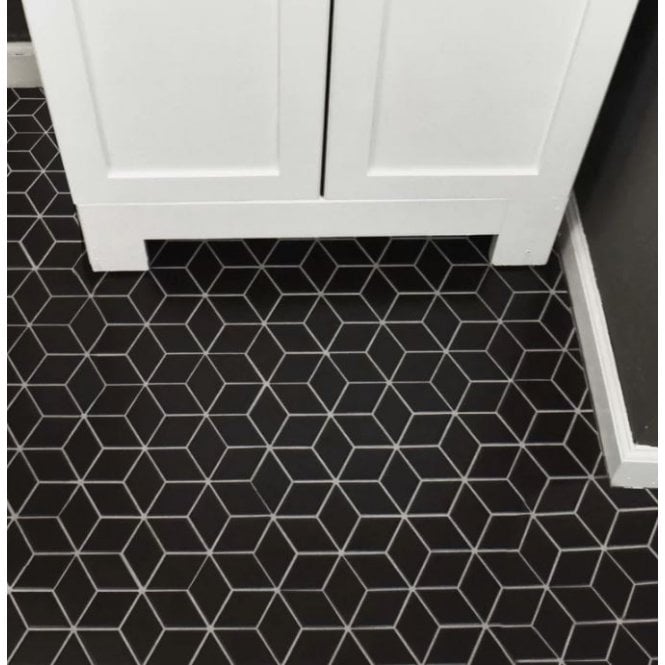 3D Matt Black 30.5cm x 26.6cm (4.8cm x 4.8cm) Mosaic Tile