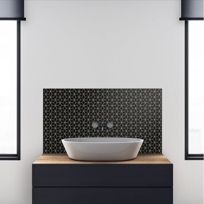 3D Matt Black 30.5cm x 26.6cm (4.8cm x 4.8cm) Mosaic Tile