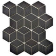 3D Matt Black 30.5cm x 26.6cm (4.8cm x 4.8cm) Mosaic Tile