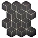 3D Matt Black 30.5cm x 26.6cm (4.8cm x 4.8cm) Mosaic Tile