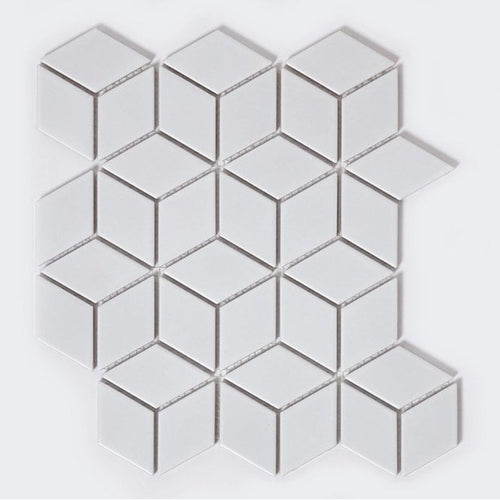3D Matt White 30.5cm x 26.6cm Mosaic