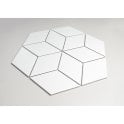 3D XL Matt White 34.5cm x 30cm (8.5cm x 14.72cm) Mosaic Tile