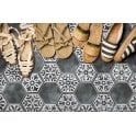 Abril Black 17.5cm x 15cm Wall & Floor Hexagon Tile