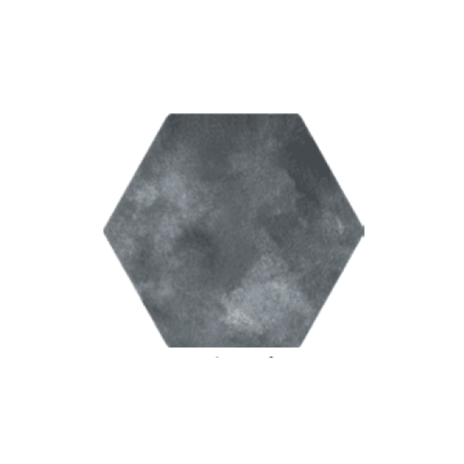 Abril Black 17.5cm x 15cm Wall & Floor Hexagon Tile