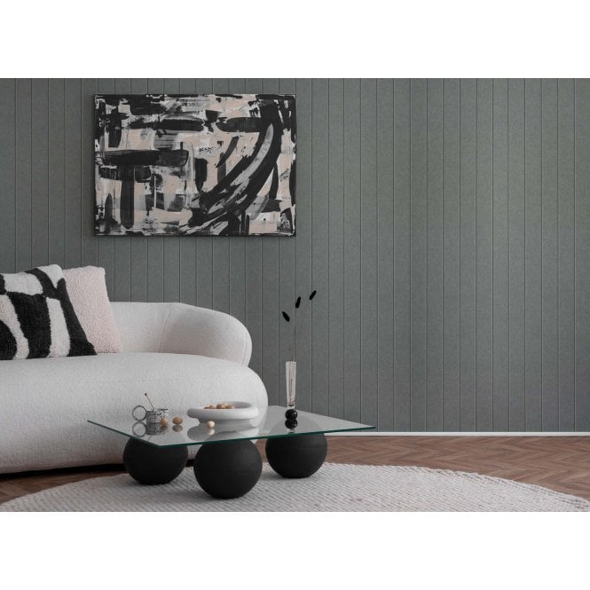 Acoustic Groove Grey Felt Panel 240cm x 60cm