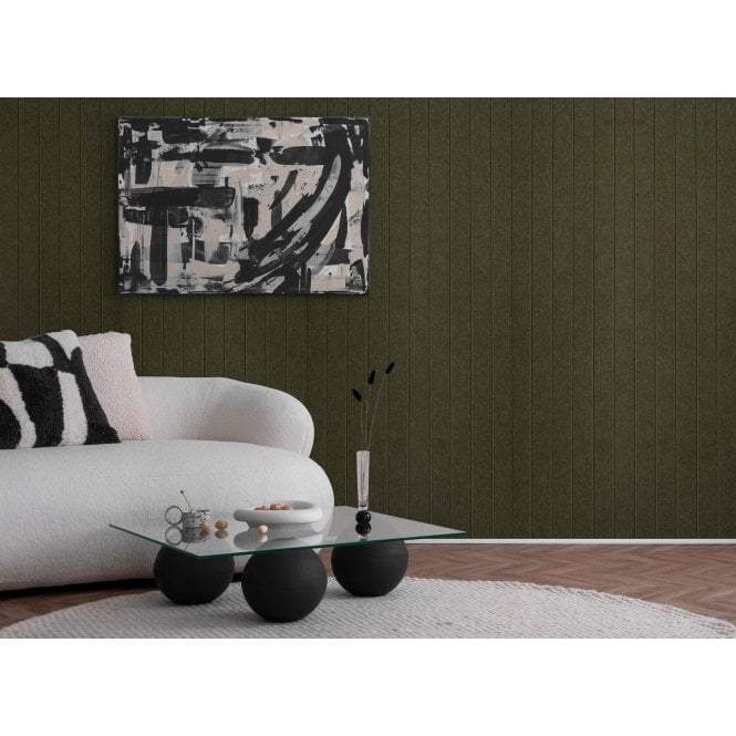 Acoustic Groove Olive Brown Felt Panel 240cm x 60cm