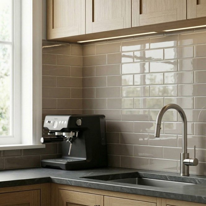 Acquarella Antic Green 7.5cm x 30cm Wall Tile
