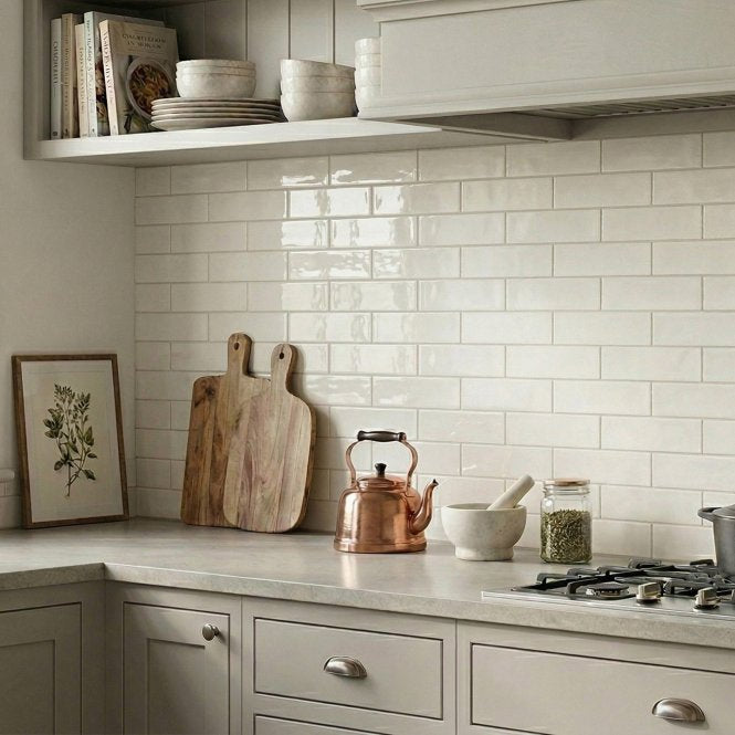 Acquarella Cream 7.5cm x 30cm Wall Tilecm Wall Tile