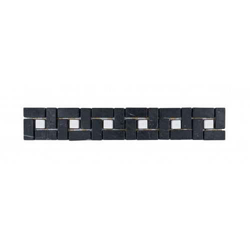 Adria Black Stone 5cm x 30cm Border Tile