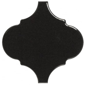 Equipe Alhambra Black Gloss 12cm x 12cm Wall Tile
