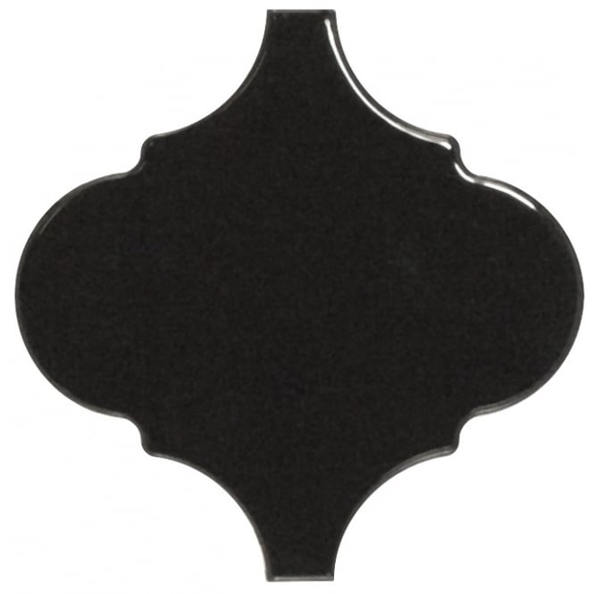 Equipe Alhambra Black Gloss 12cm x 12cm Wall Tile