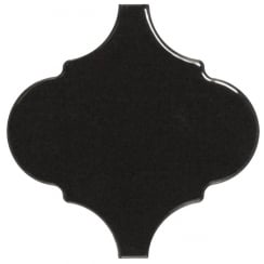 Equipe Alhambra Black Gloss 12cm x 12cm Wall Tile