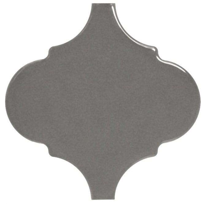 Equipe Alhambra Dark Grey Gloss 12cm x 12cm Wall Tile