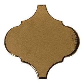 Equipe Alhambra Metallic Gold Gloss 12cm x 12cm Wall Tile