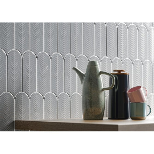 Alma Scale White 8cm x 21.5cm Wall Tile