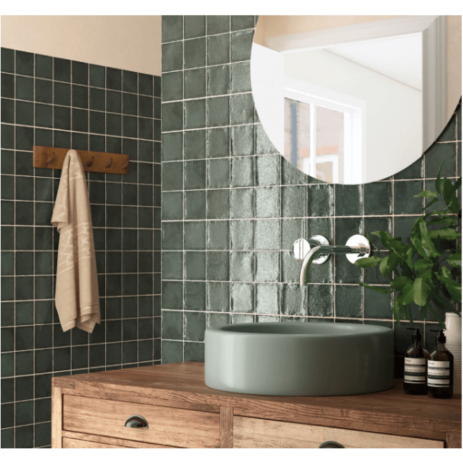 Equipe Altea Pine Green 10cm x 10cm Wall Tile