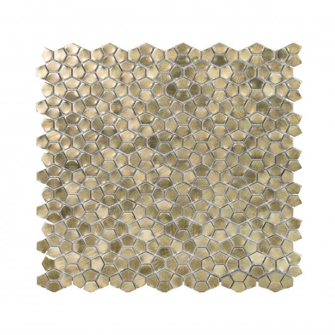 Alume Link Gold 30.2cm x 30.4cm (1.5cm x1.9cm) Mosaic Tile