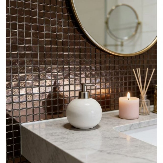 Amari Bronze (2.3cm x 2.3cm) 30cm x 30cm Mosaic Tile