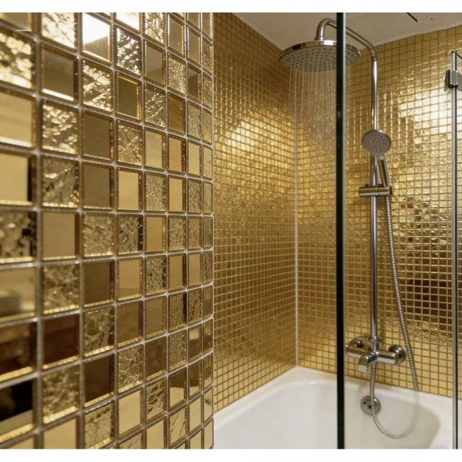 Amari Gold (2.3cm x 2.3cm) 30cm x 30cm Mosaic Tile