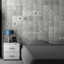 Yurtbay Seramiks Antalya Grey Pattern 20cm x 20cm Wall Tile