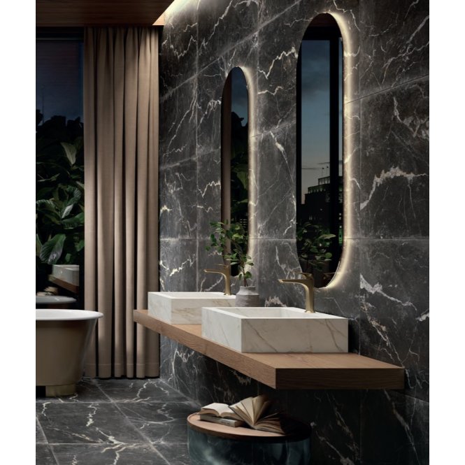 Italian Design Antique Aurea Nero Trastevere 30cm x 30cm Wall and Floor Tile