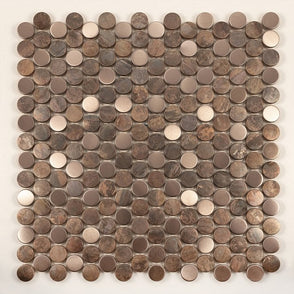 Antique Bronze Circle 30cm x 30cm Mosaic Tile