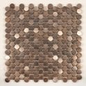 Antique Bronze Circle 30cm x 30cm Mosaic Tile