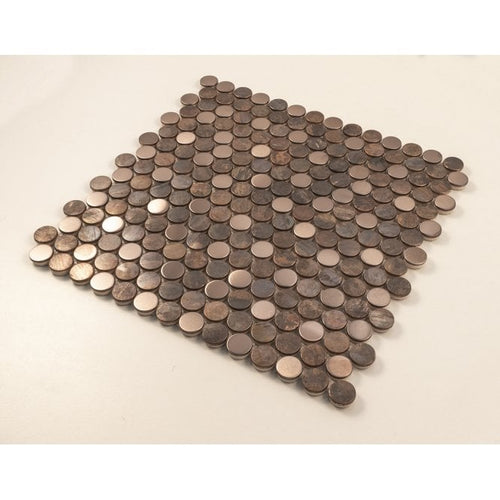 Antique Bronze Circle 30cm x 30cm Mosaic Tile
