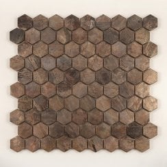 Antique Bronze Hexagon 27.6cm x 28.6cm Mosaic Tile