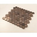 Antique Bronze Hexagon 27.6cm x 28.6cm Mosaic Tile