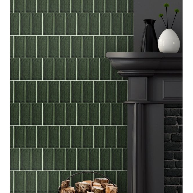 Antique Victorian Green 7.5cm x 15cm Wall Tile