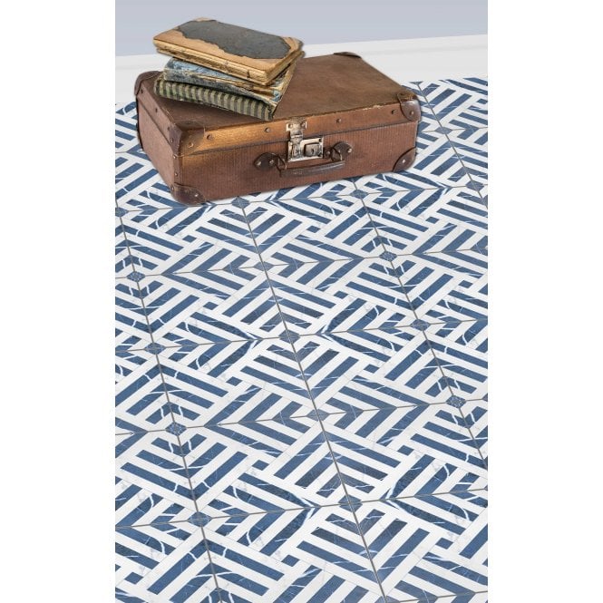Apollo Marble Effect Sapphire Blue 45cm x 45cm Wall and Floor Tile