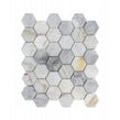 Arabescato Gold Honed 28cm x 30.5cm Hexagon Mosaic Tile