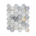 Arabescato Gold Honed 28cm x 30.5cm Hexagon Mosaic Tile