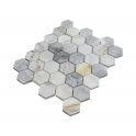 Arabescato Gold Honed 28cm x 30.5cm Hexagon Mosaic Tile