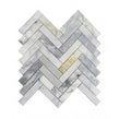 Arabescato Gold Honed Marble 28cm x 30.5cm Herringbone Mosaic Tile