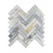Arabescato Gold Honed Marble 28cm x 30.5cm Herringbone Mosaic Tile