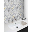 Arabescato Gold Honed Marble 28cm x 30.5cm Herringbone Mosaic Tile