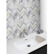 Arabescato Gold Honed Marble 28cm x 30.5cm Herringbone Mosaic Tile